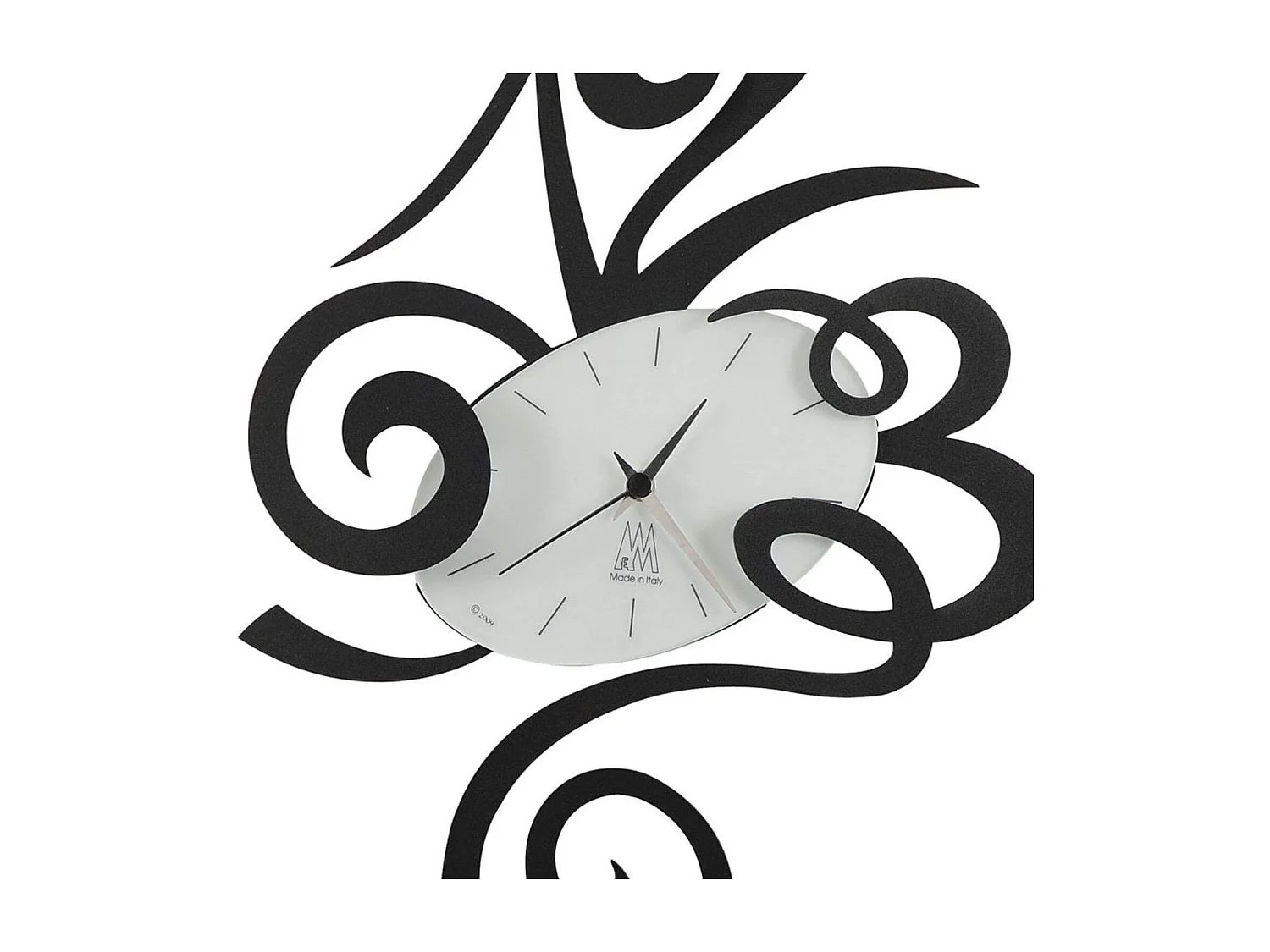 Orologio da parete Robin nero Ø45 cm in acciaio, design minimal e silenzioso per casa e ufficio, made in Italy