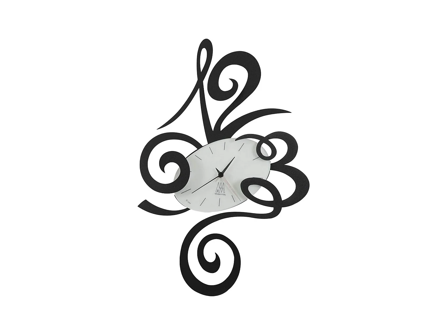 Arti & Mestieri -  Robin – Wanduhr Ø45 cm, Stahl schwarz, geräuschlos, minimalistisch – Made in Italy