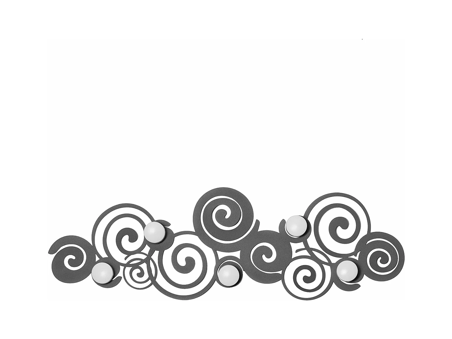 Orfeo – Wandkleiderbügel Schlamm, 6 Haken, Eisen, platzsparend – Made in Italy
