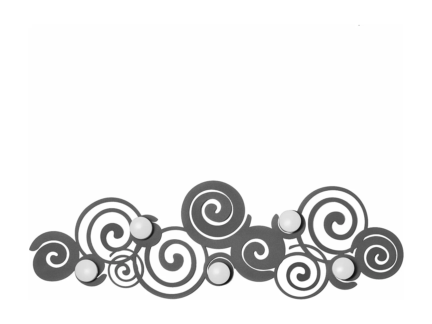 Orfeo Mud wieszak ścienny z 6 żelaznymi haczykami, oszczędność miejsca, made in Italy