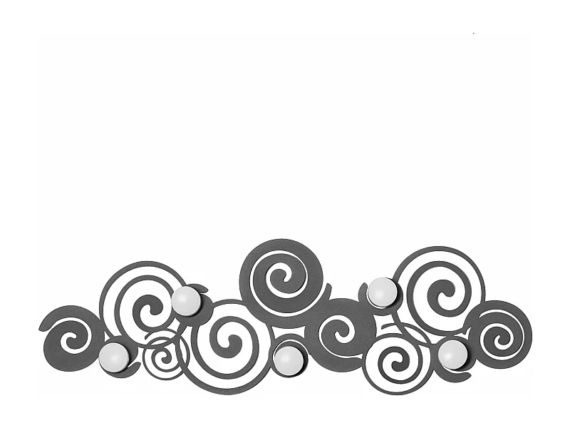 Orfeo fango - Perchero de pared moderno con 6 ganchos, diseño elegante y compacto, Fabricado en Italia