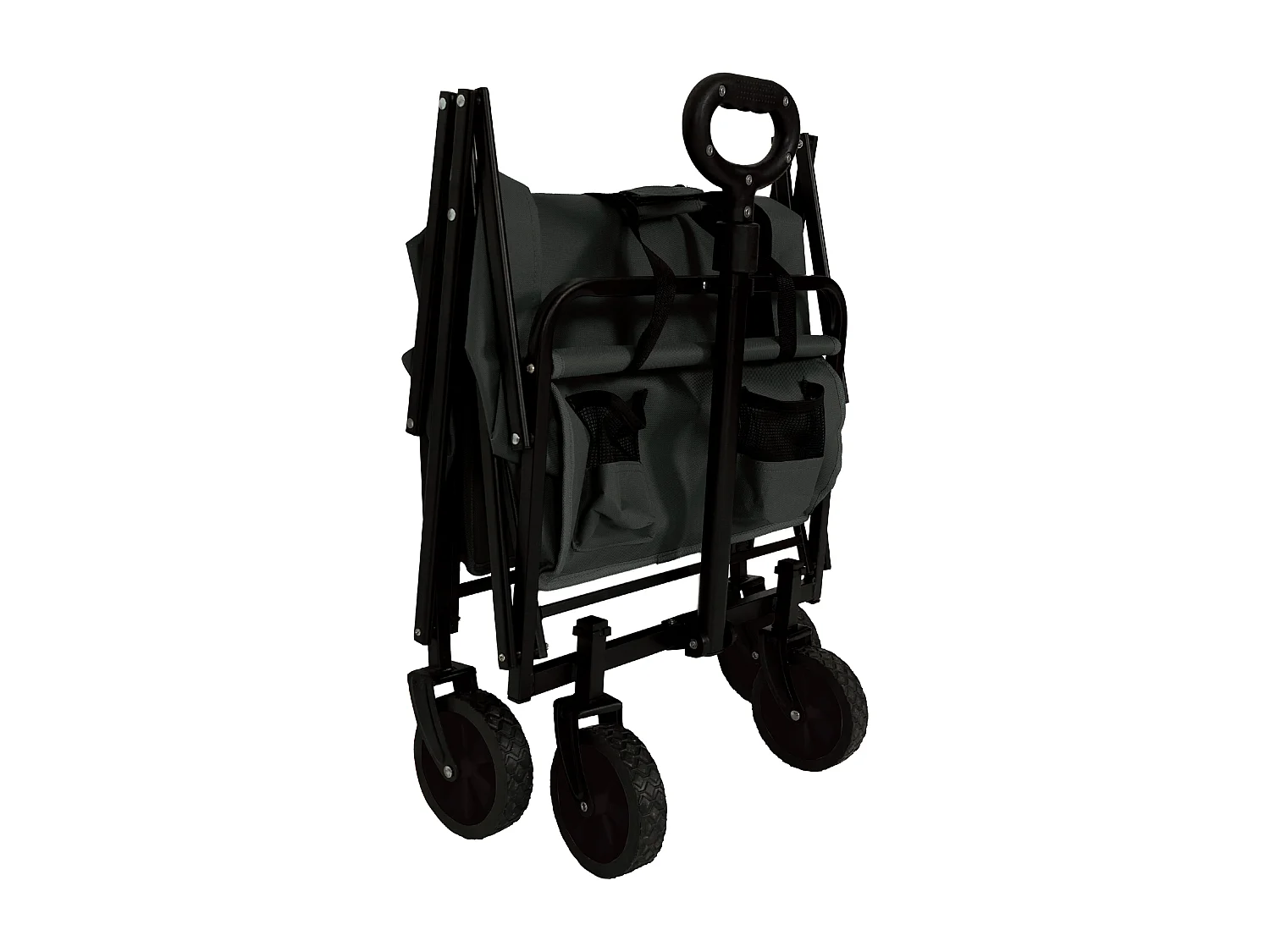 Chariot Pliable 72x46x92cm Max 65kg Noir en Tissu Polyester