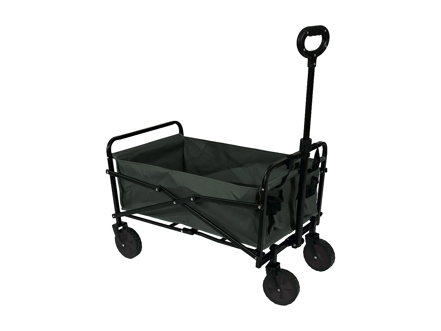 Chariot Pliable 72x46x92cm Max 65kg Noir en Tissu Polyester