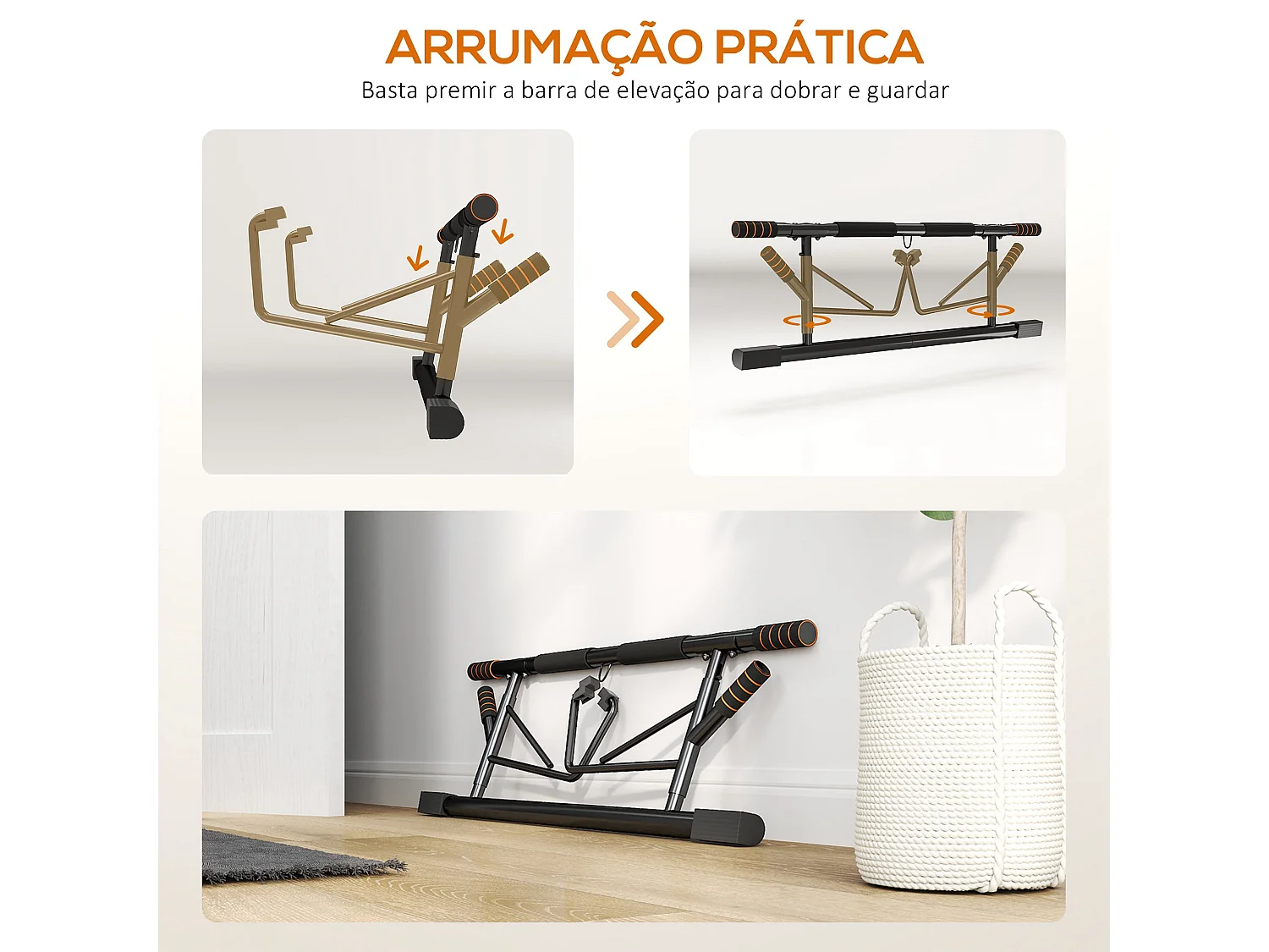 Barra de Elevação Multifuncional SPORTNOW com Bandas de Resistência para Treino em Casa