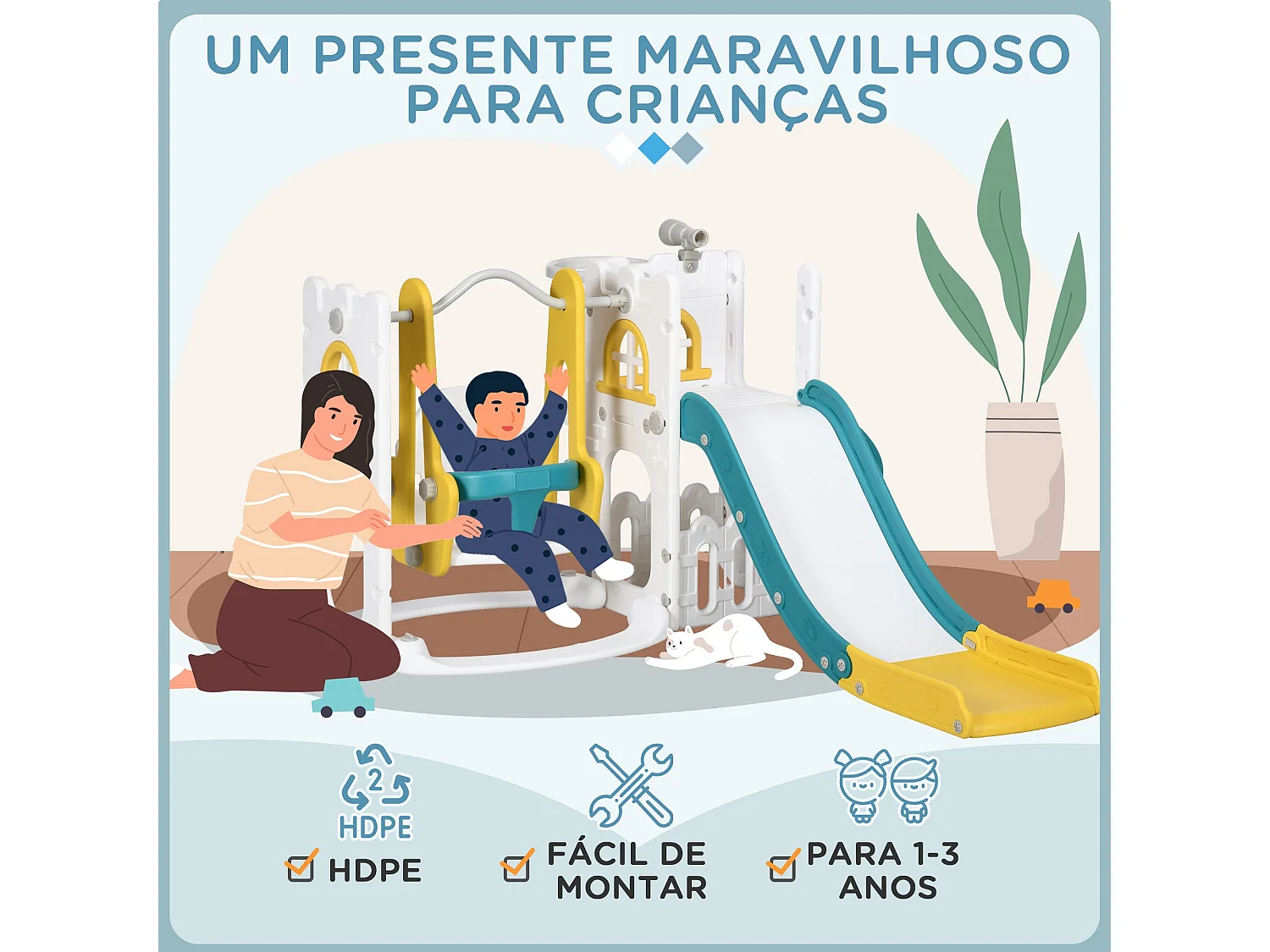 Parque de juegos infantil Worm Aiyaplay 6 en 1 +12M multicolor 92x143x177 cm