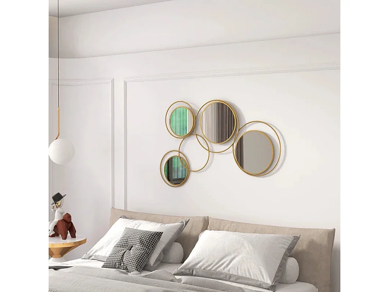 Espejo decorativo Dilux Homcom 4 espejos dorado 68x110x2 cm