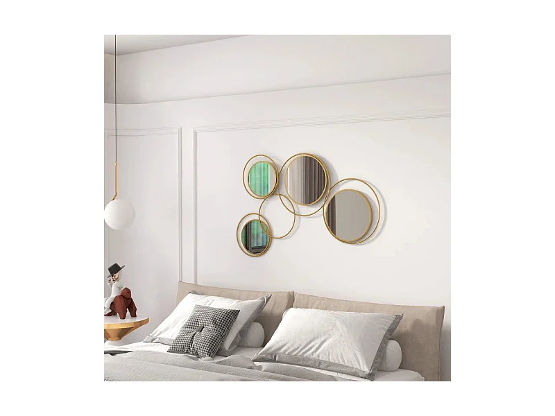 Espejo decorativo Dilux Homcom 4 espejos dorado 68x110x2 cm