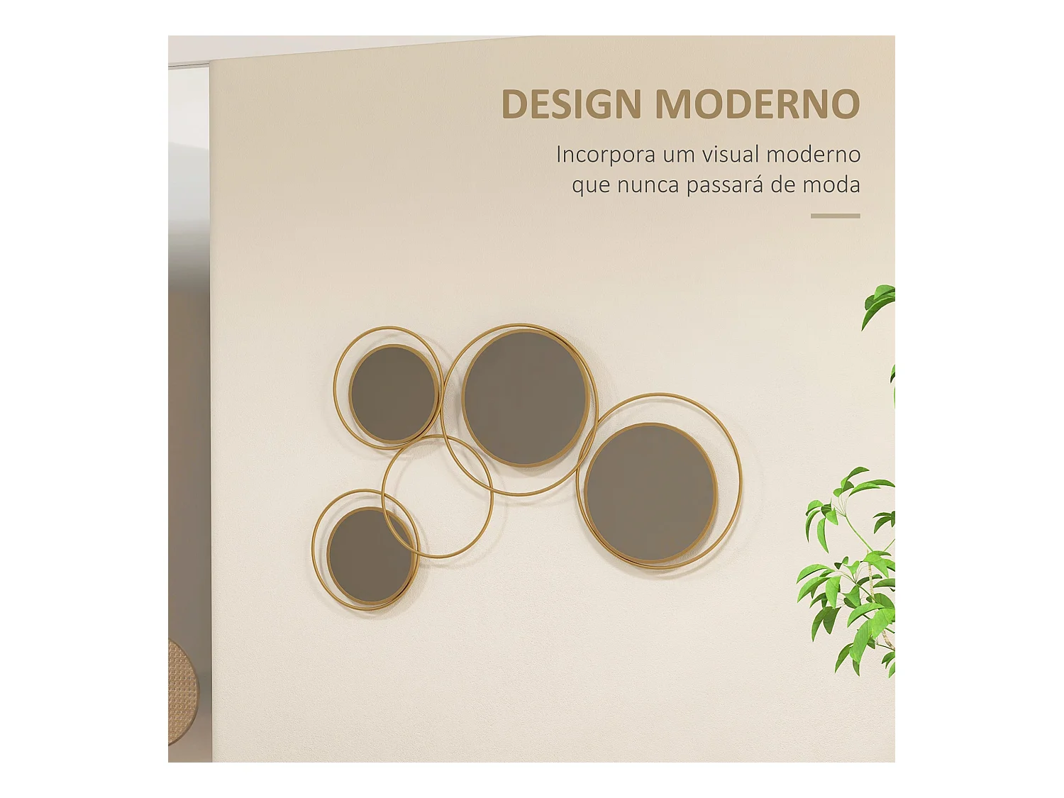 Espejo decorativo Dilux Homcom 4 espejos dorado 68x110x2 cm