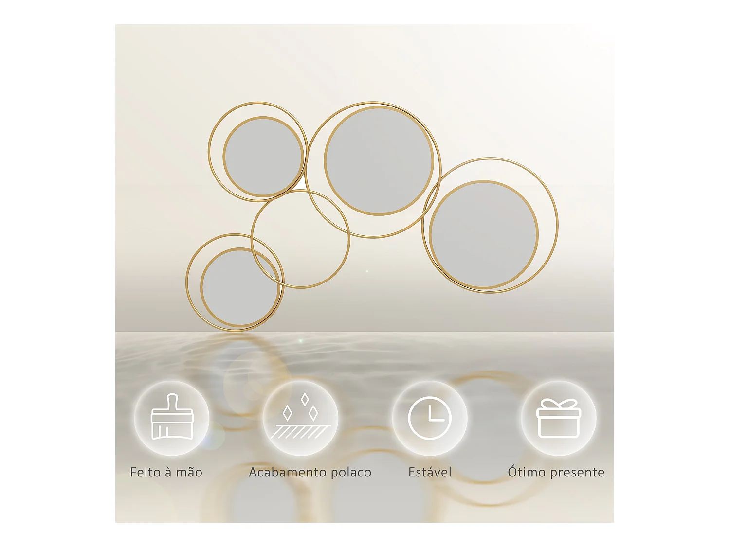 Espejo decorativo Dilux Homcom 4 espejos dorado 68x110x2 cm