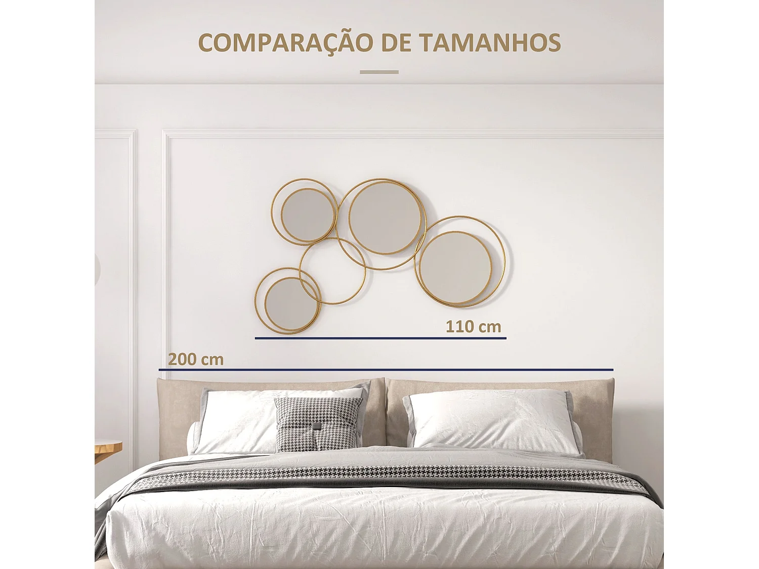 Espejo decorativo Dilux Homcom 4 espejos dorado 68x110x2 cm