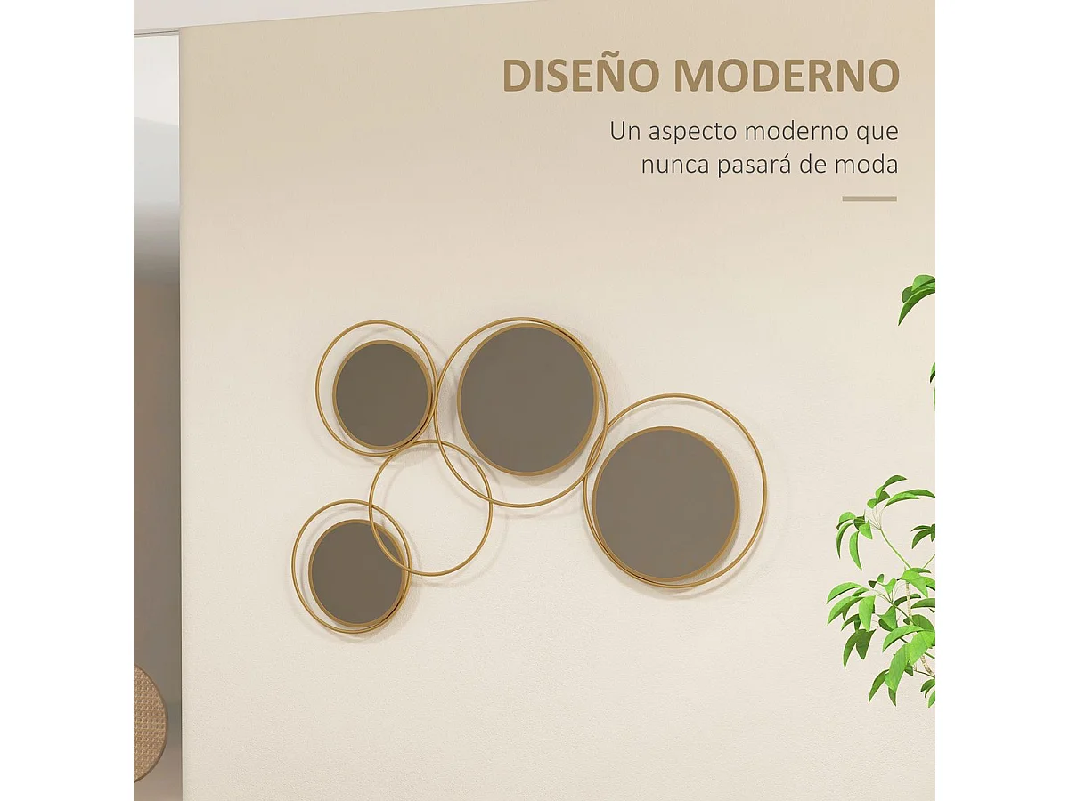 Espejo decorativo Dilux Homcom 4 espejos dorado 68x110x2 cm
