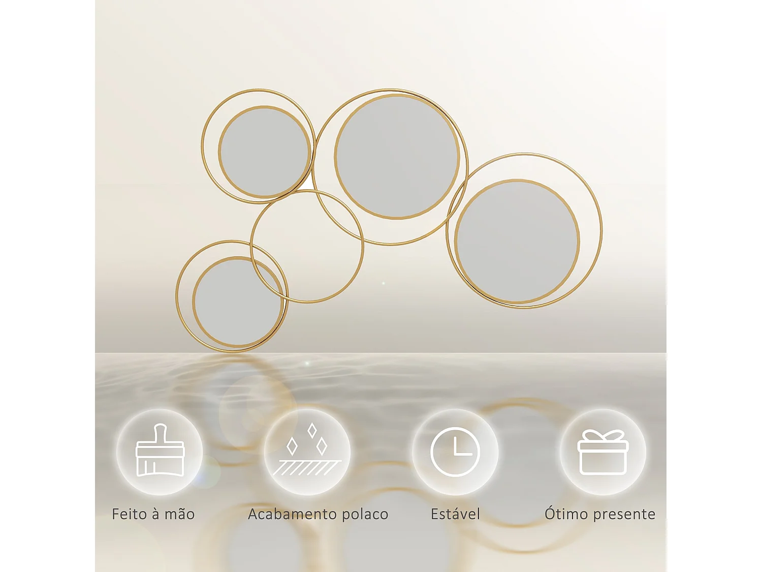 Espejo decorativo Dilux Homcom 4 espejos dorado 68x110x2 cm