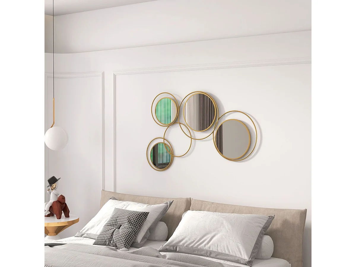 Espejo decorativo Dilux Homcom 4 espejos dorado 68x110x2 cm