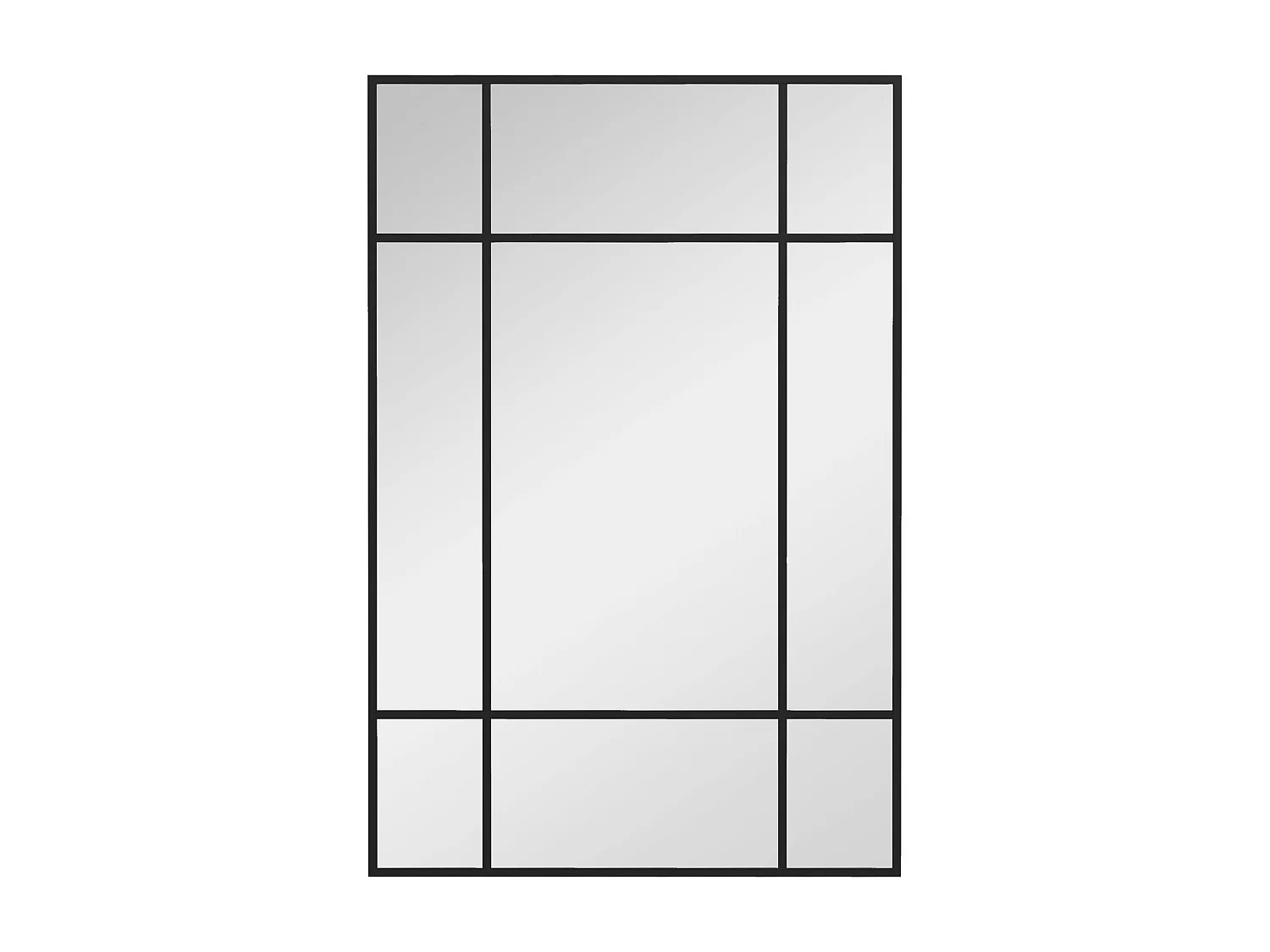 Espelho de Parede Retangular HOMCOM Estilo Janela 90x60 cm com Moldura de Metal Preto