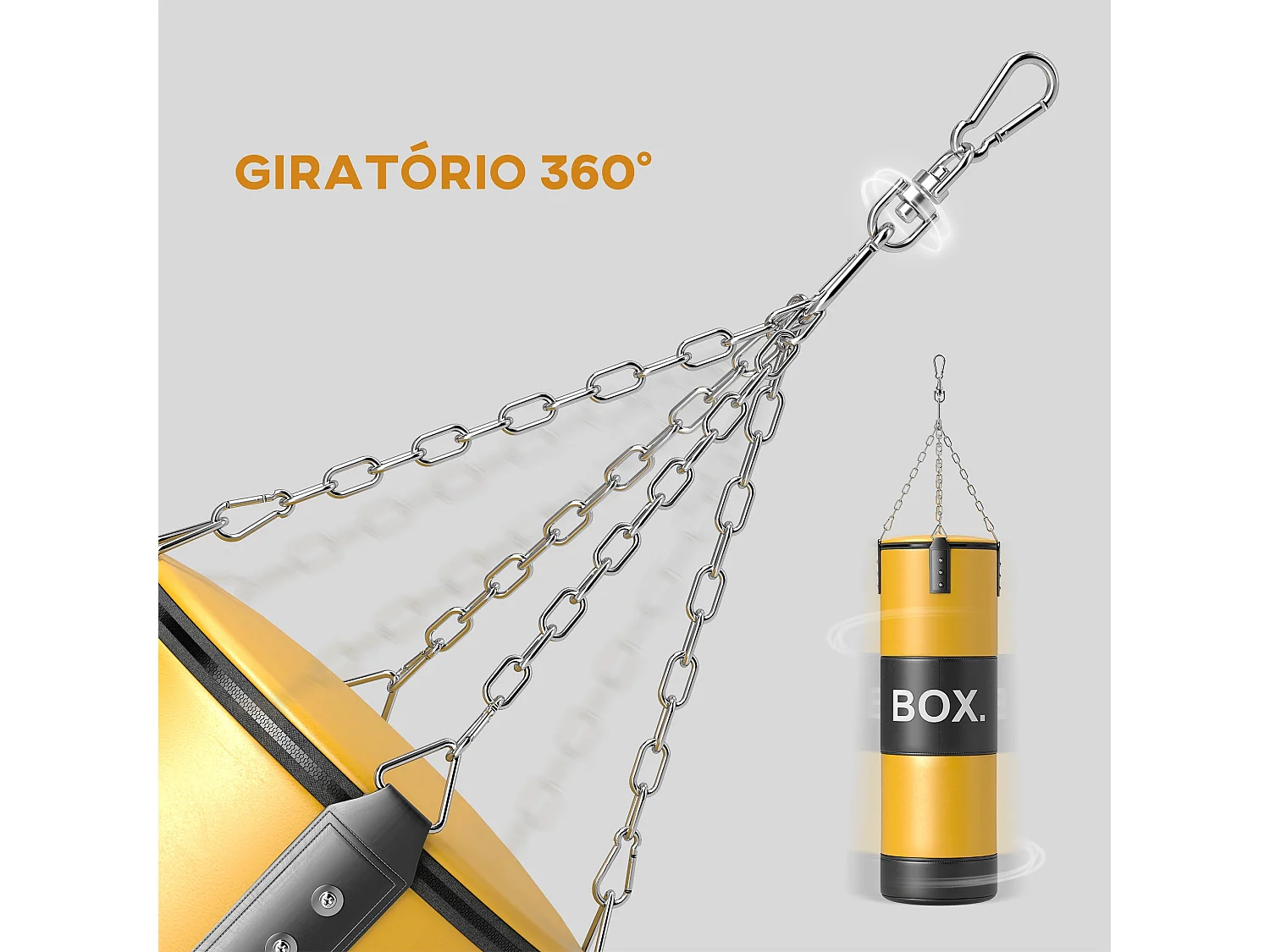 Saco de Boxe SPORTNOW Amarelo com Luvas e Protetores - Treino Completo para MMA e Muay Thai