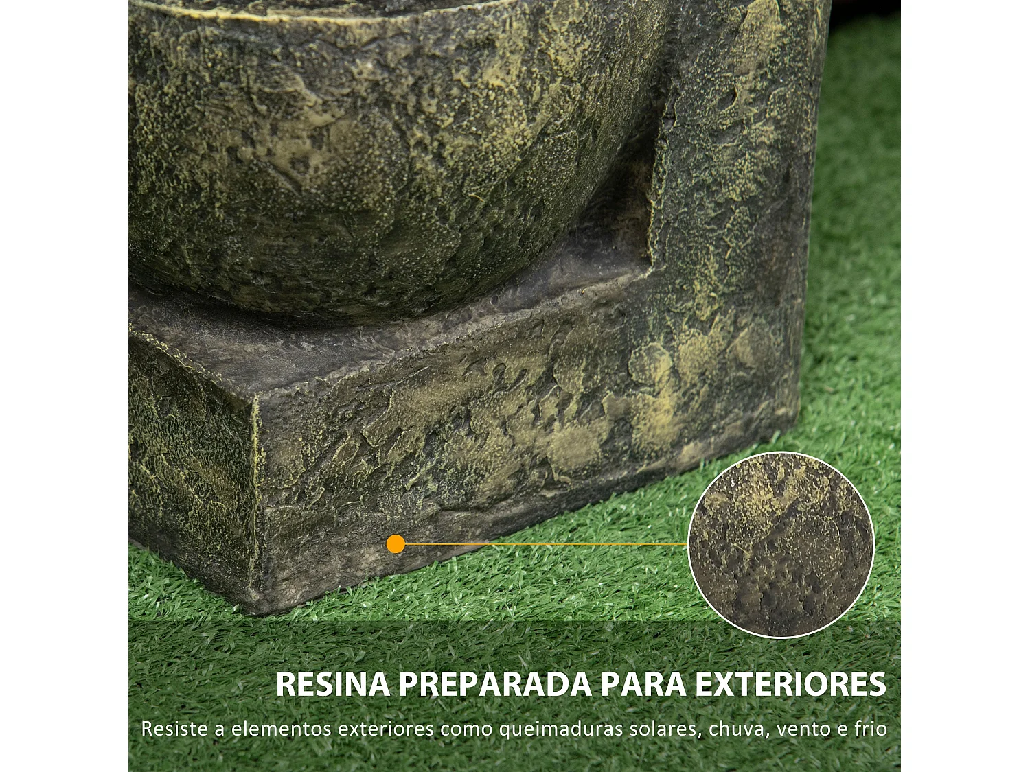 Fonte de Jardim em Cascata Multicolorida 5W com Bomba e Ajuste de Fluxo - 4 Níveis para Decoração Exterior