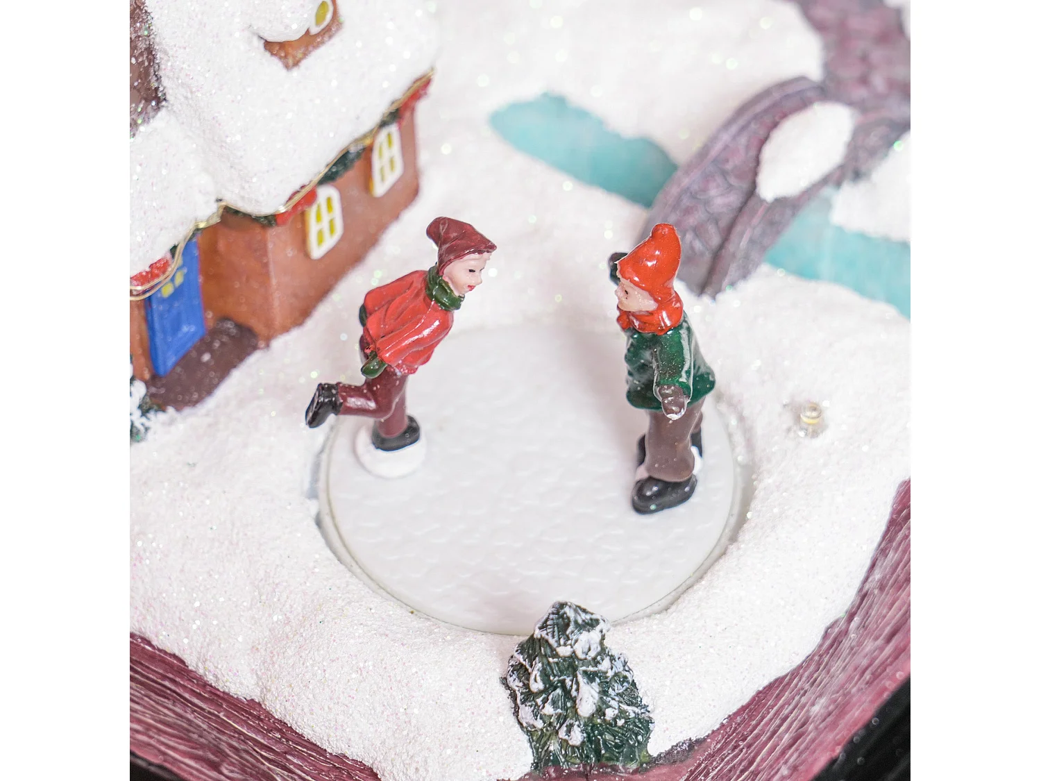 Aldeia de Natal HOMCOM com Luzes LED e Música - Cena Natalina Animada 23x18x15 cm