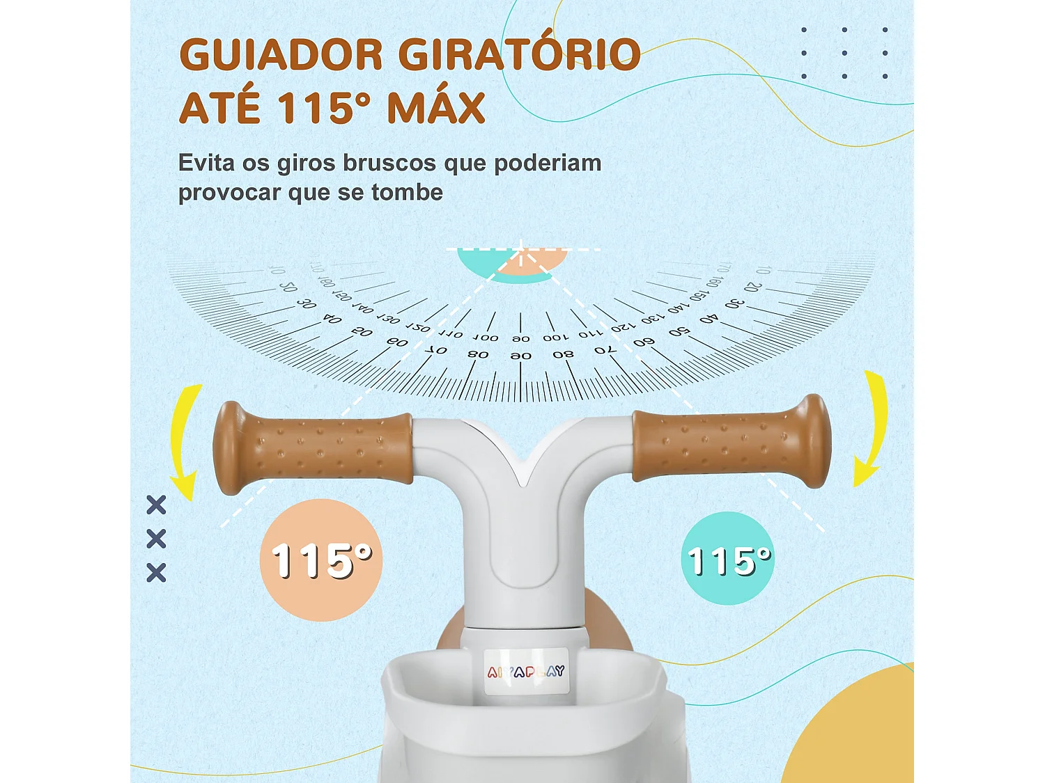 Bicicleta de Equilíbrio AIYAPLAY para Crianças de 1 a 3 Anos com Assento Ajustável e Pneus Silenciosos