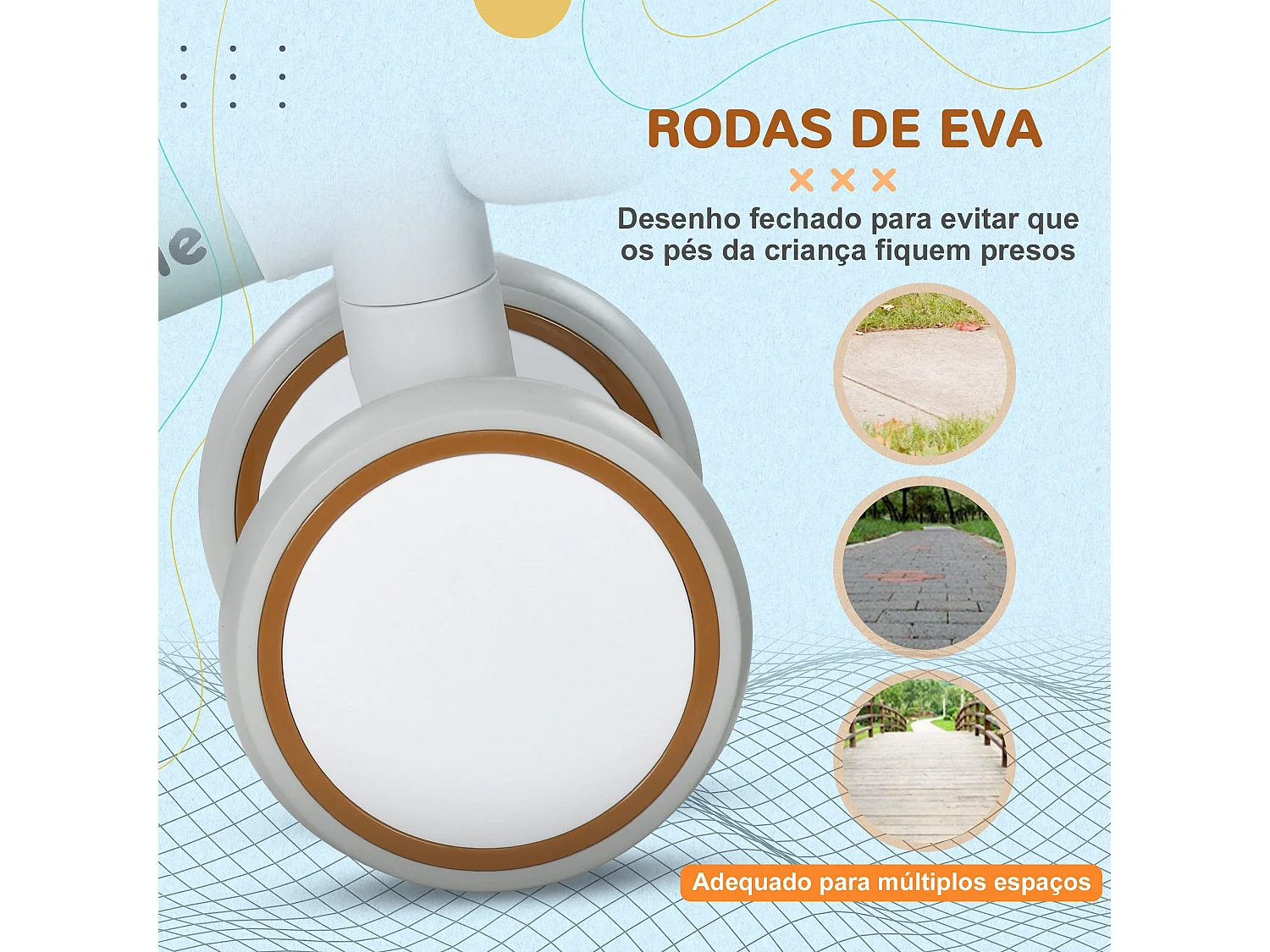 Bicicleta de Equilíbrio AIYAPLAY para Crianças de 1 a 3 Anos com Assento Ajustável e Pneus Silenciosos