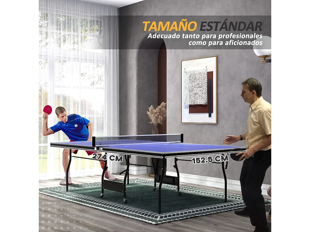 Mesa de ping-pong Nexa Sportnow + palas + pelotas verde 76x152,5x274 cm