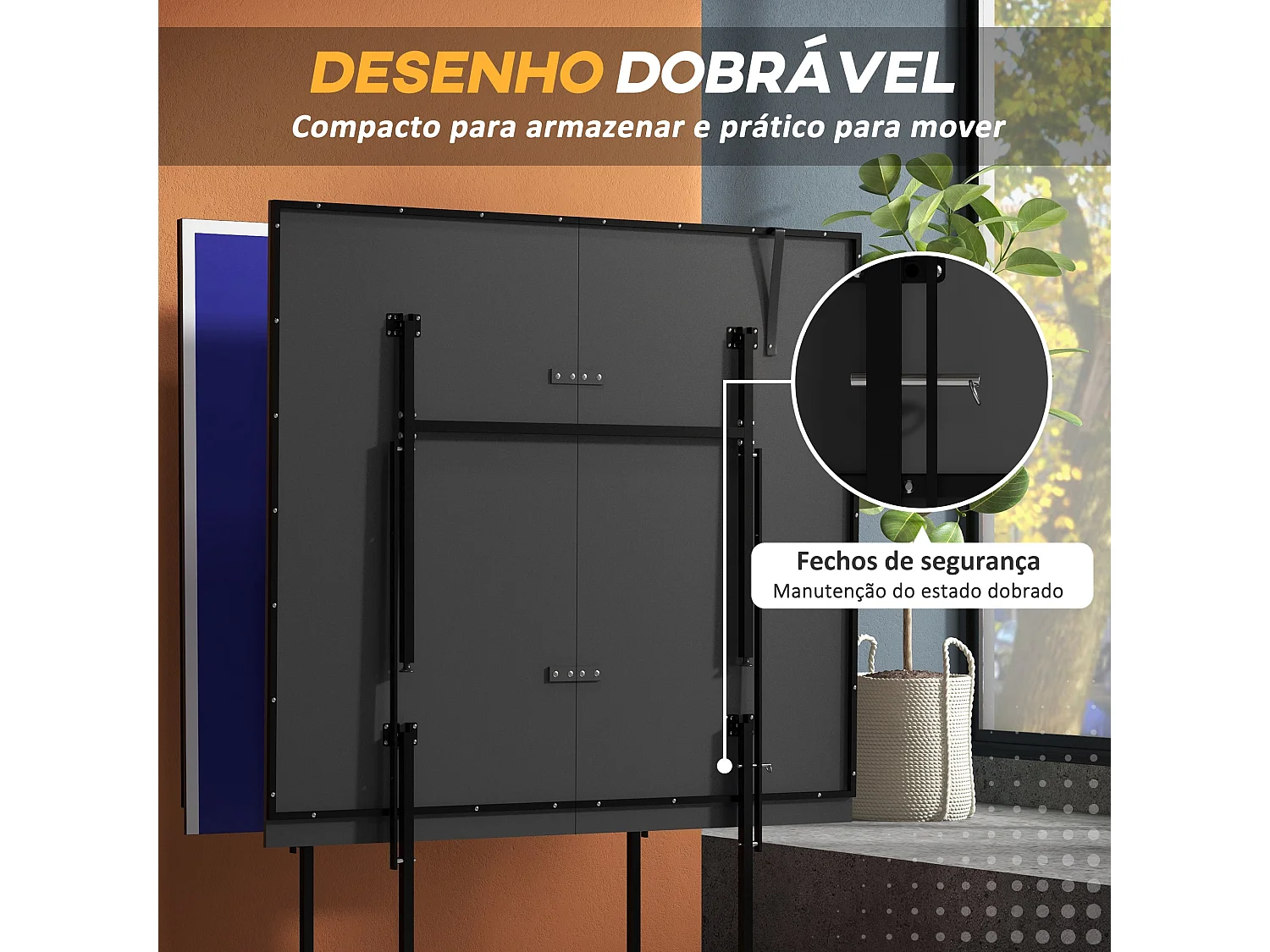 Mesa de Ping Pong Dobrável Profissional Azul com Rodas, Rede, Raquetes e Bolas - 274x152,5 cm