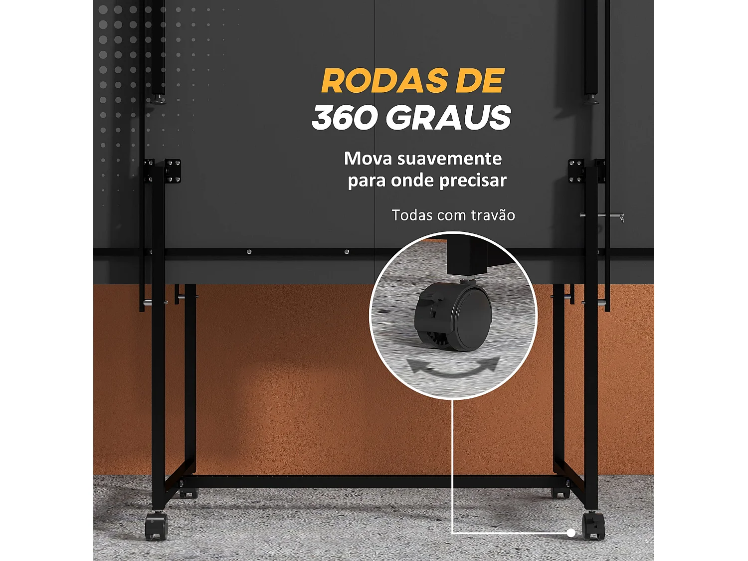 Mesa de Ping Pong Dobrável Profissional Azul com Rodas, Rede, Raquetes e Bolas - 274x152,5 cm