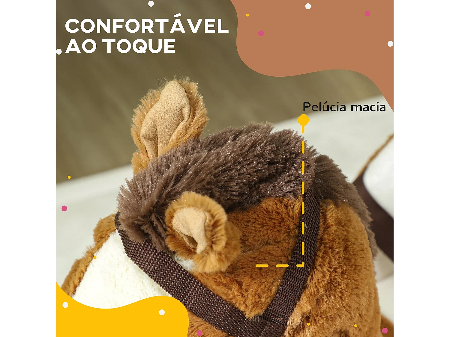 Cavalo Baloiço AIYAPLAY para Crianças de 18 a 36 Meses com Sons e Cinto de Segurança