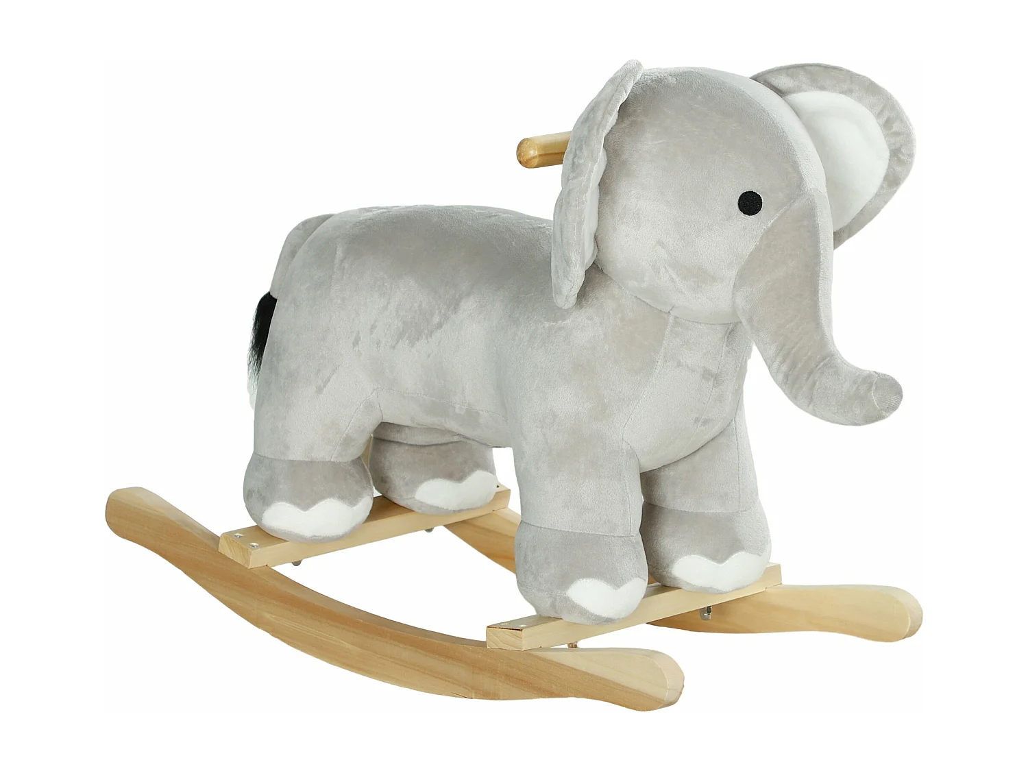 Cavalo Baloiço Elefante AIYAPLAY para Crianças de 2 a 4 Anos com Som e Base de Madeira