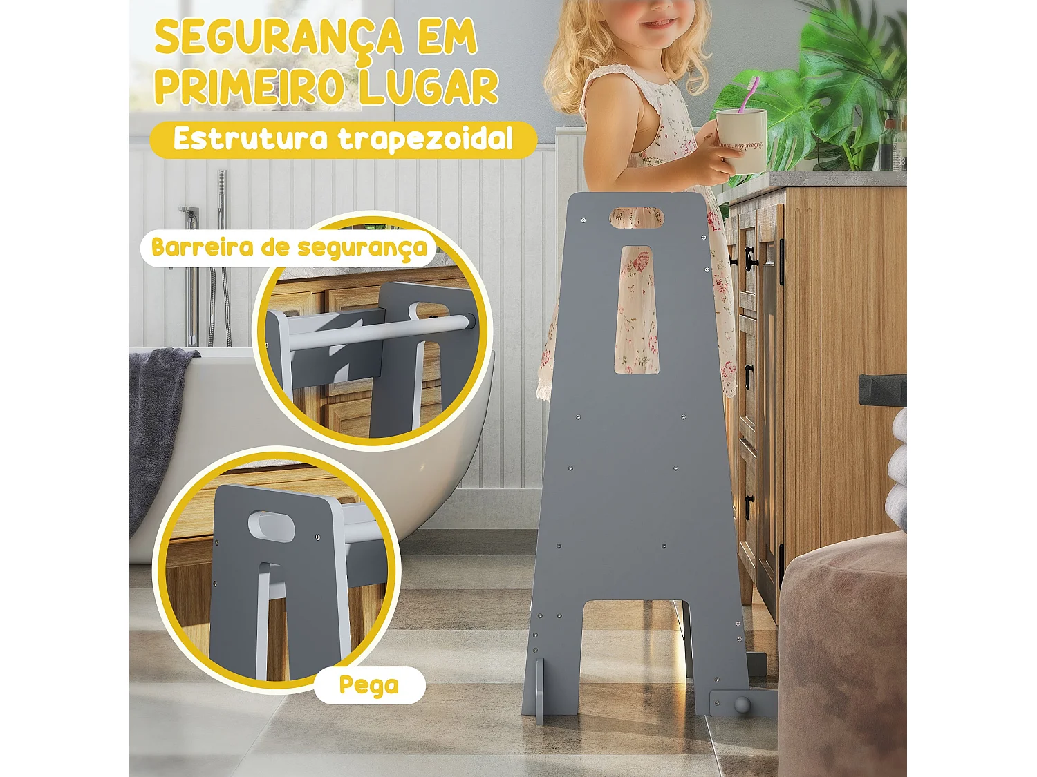 Torre de Aprendizagem AIYAPLAY para Crianças com Altura Ajustável e Segurança