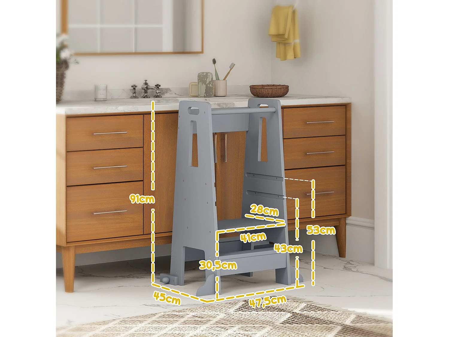 Torre de Aprendizagem AIYAPLAY para Crianças com Altura Ajustável e Segurança