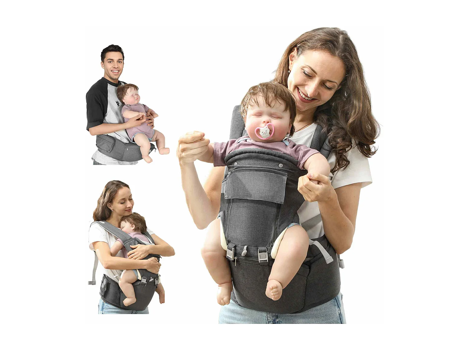 Marsúpio AIYAPLAY para Bebés: Conforto e Versatilidade para Recém-Nascidos até 36 Meses