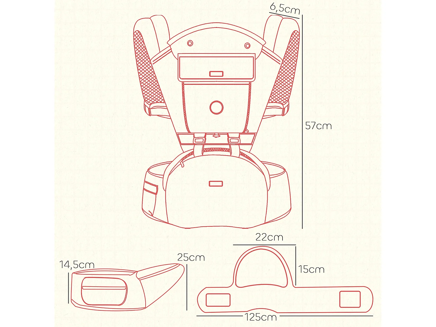 Marsúpio AIYAPLAY para Bebés: Conforto e Versatilidade para Recém-Nascidos até 36 Meses