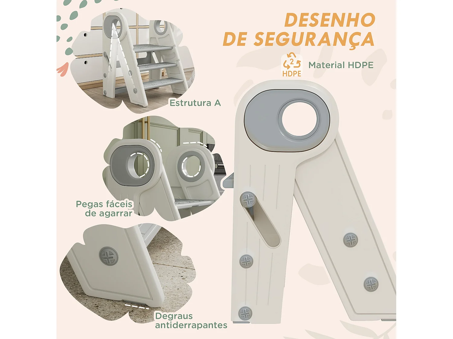 Banco Dobrável AIYAPLAY para Crianças - Escada Antiderrapante Ajustável 2 em 1