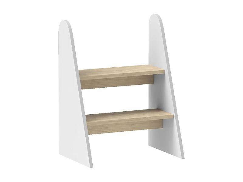 Banco de Aprendizagem AIYAPLAY para Crianças com Dois Degraus - Escada Segura e Versátil em Branco