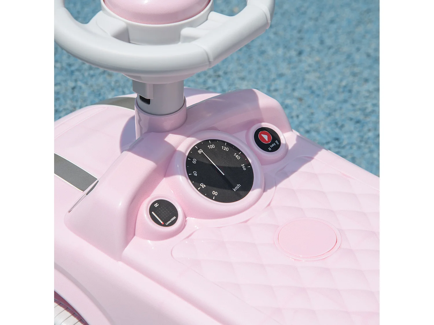 Carro Andador AIYAPLAY para Bebês de 18 a 36 Meses com Volante, Buzina e Sistema Anti-Tombo Rosa