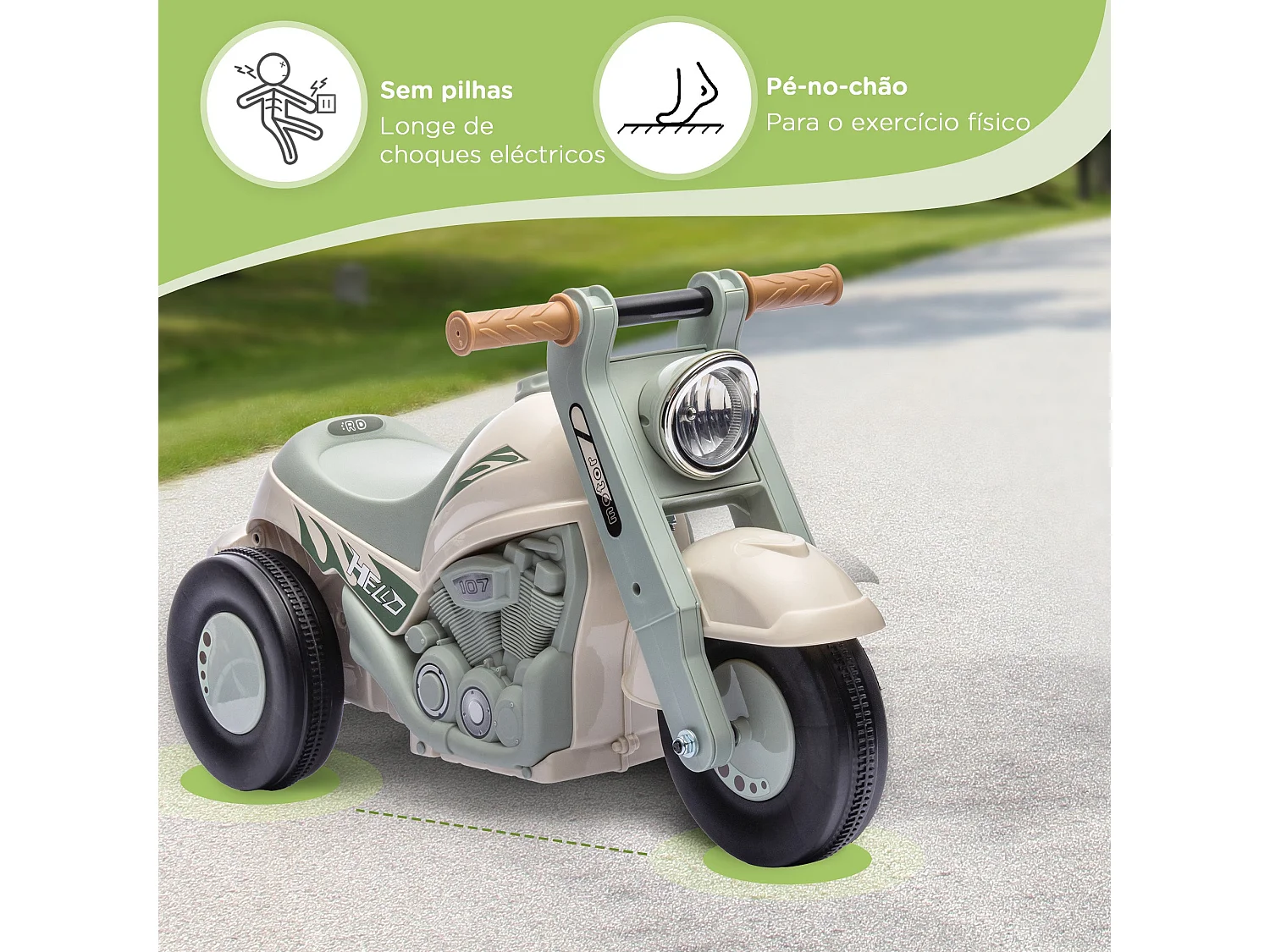 Carro Andador Musical para Bebés a Partir de 2 Anos - Mota Divertida com Bolhas e Carga de 30 kg