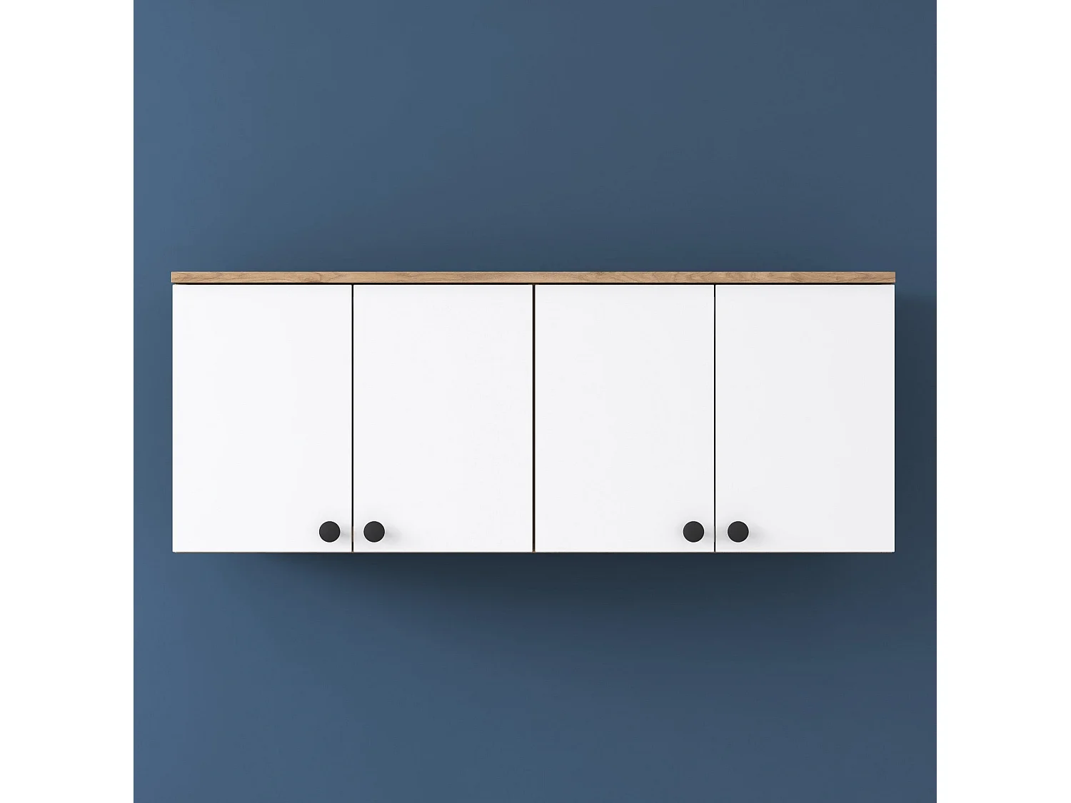 Armário de Parede Multifuncional "Roma" - Nogueira e Branco - 120x46.8x42.5cm