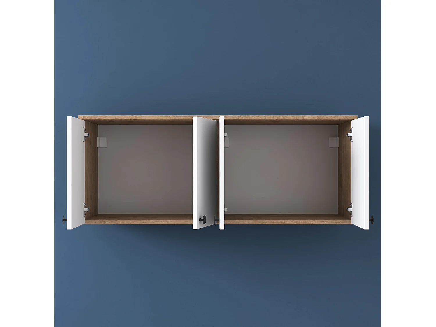 Armário de Parede Multifuncional "Roma" - Nogueira e Branco - 120x46.8x42.5cm