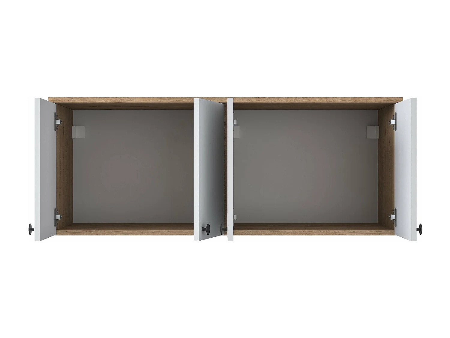 Armário de Parede Multifuncional "Roma" - Nogueira e Branco - 120x46.8x42.5cm