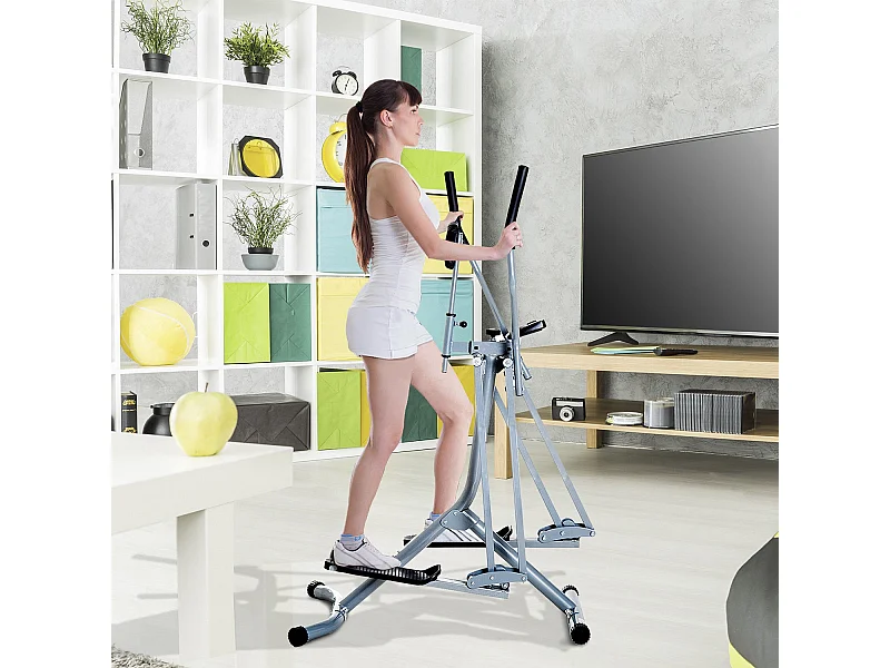 Bicicleta Elíptica Ajustável HOMCOM para Treino em Casa e Ginásio - Ideal para Cintura, Glúteos e Pernas - Capacidade 110 kg