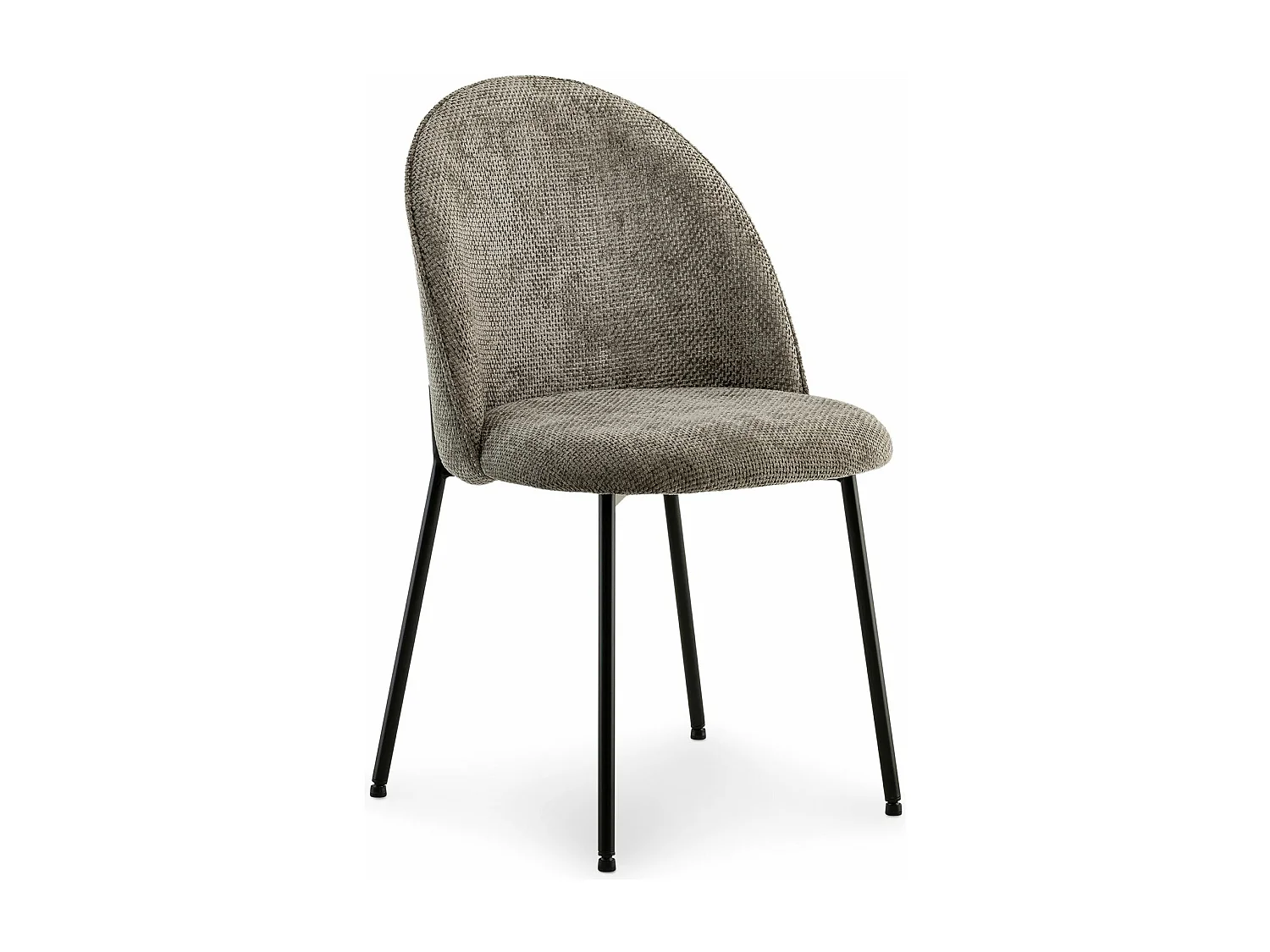 Lot de 2 chaises CASSIE avec revêtement en tissu gris et structure en métal noir, chaise de salle à manger