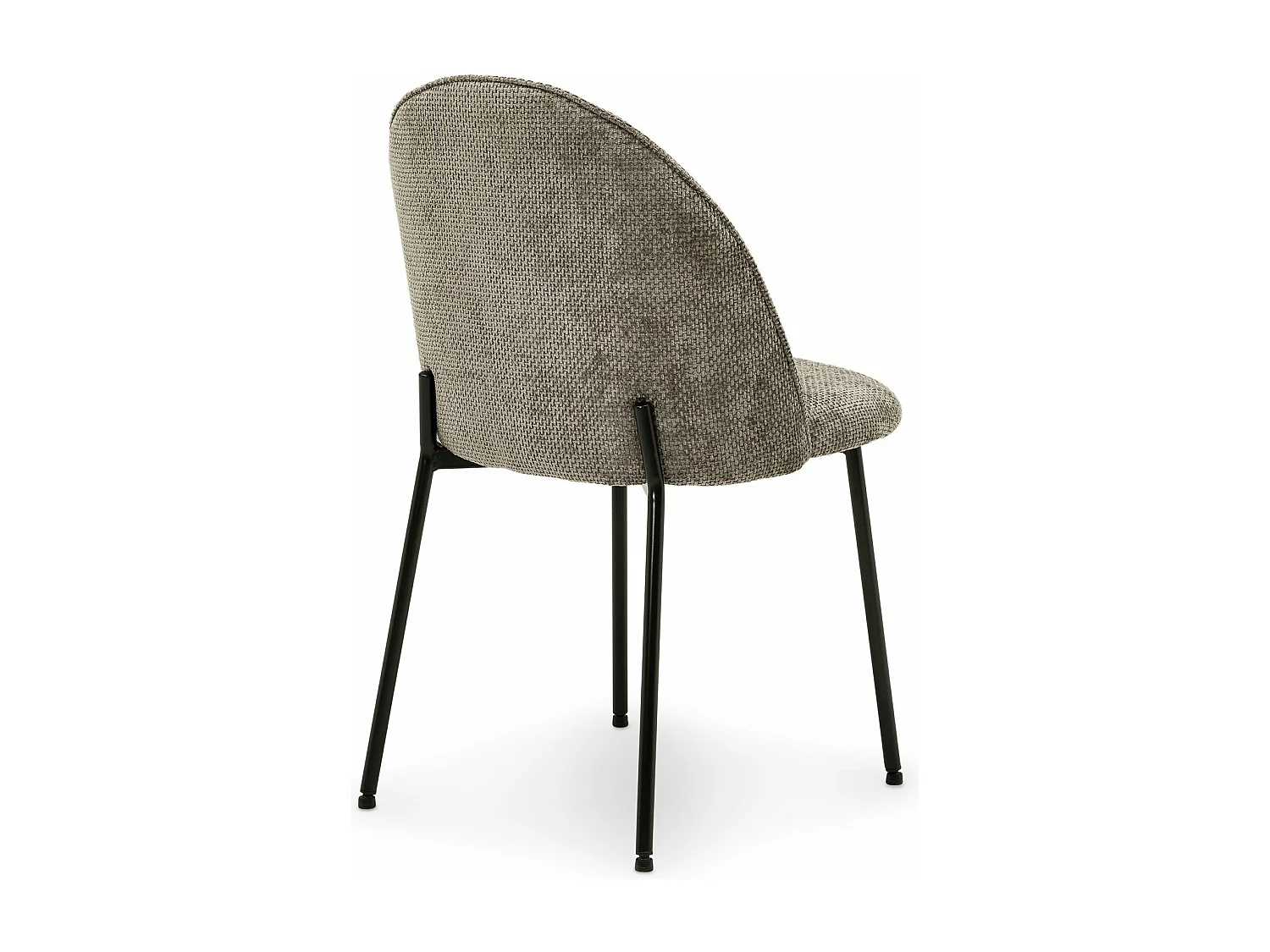 Lot de 2 chaises CASSIE avec revêtement en tissu gris et structure en métal noir, chaise de salle à manger