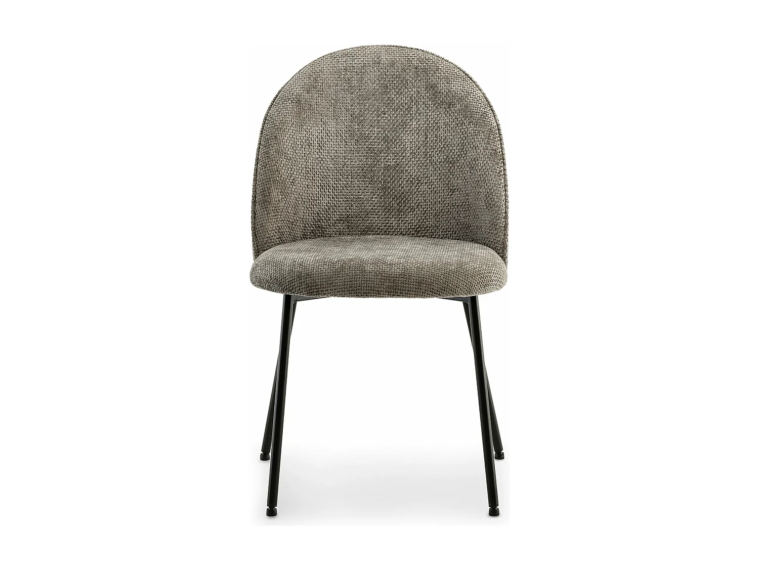 Lot de 2 chaises CASSIE avec revêtement en tissu gris et structure en métal noir, chaise de salle à manger