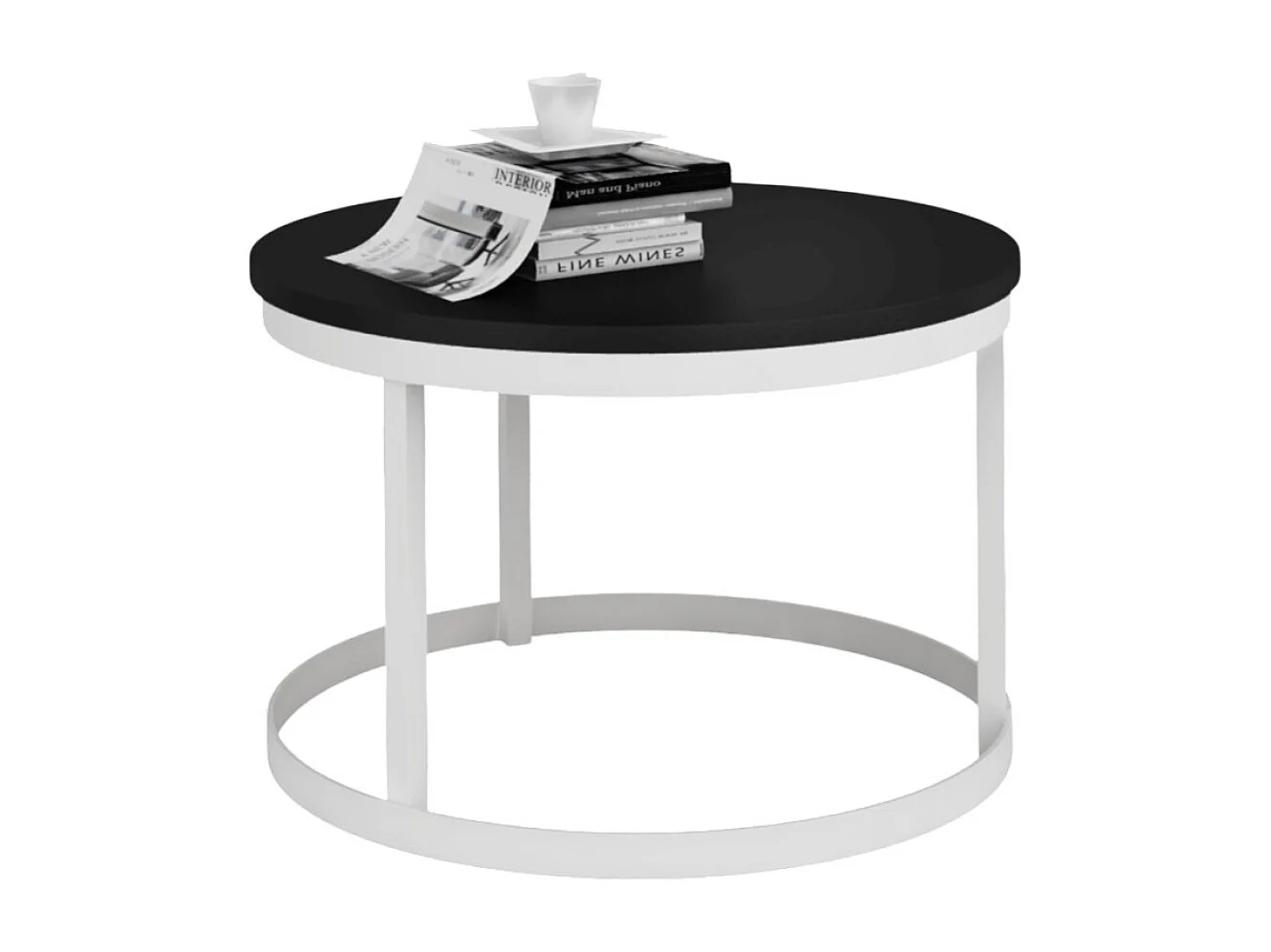 Tavolino da caffè Rini Lux/Metallo/Compensato/nero