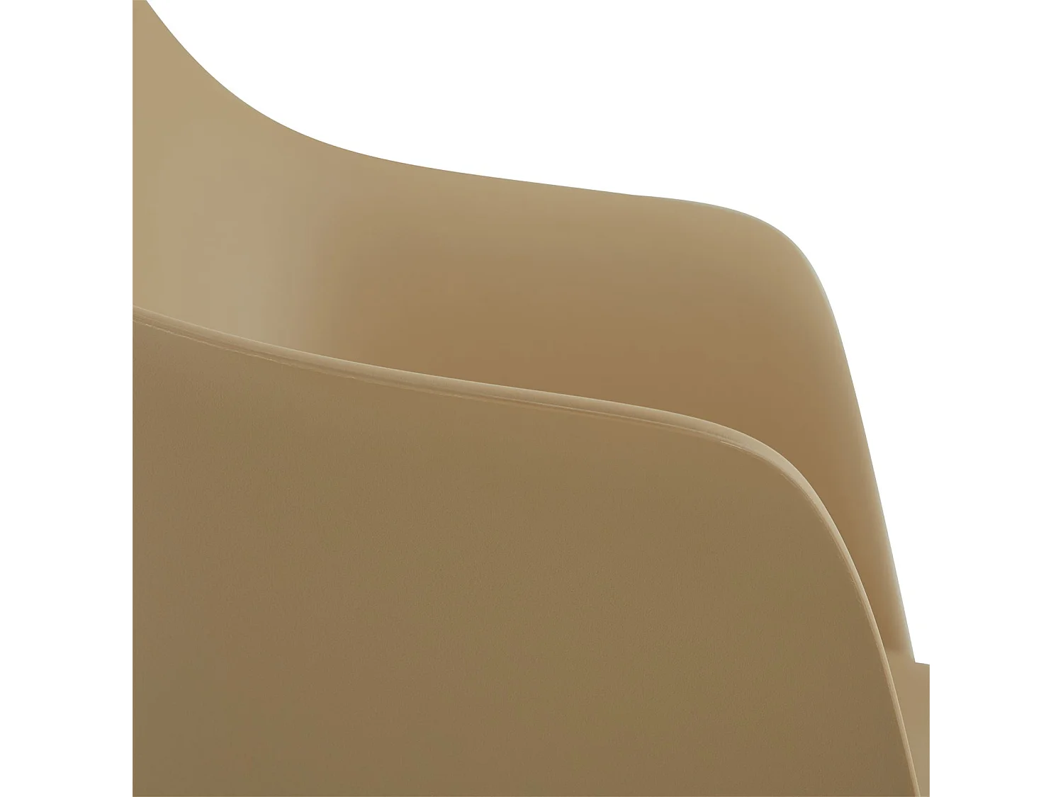 Lot de 4 chaises de jardin FORO fauteuil d'extérieur en plastique beige résistant aux UV et pieds en métal noir