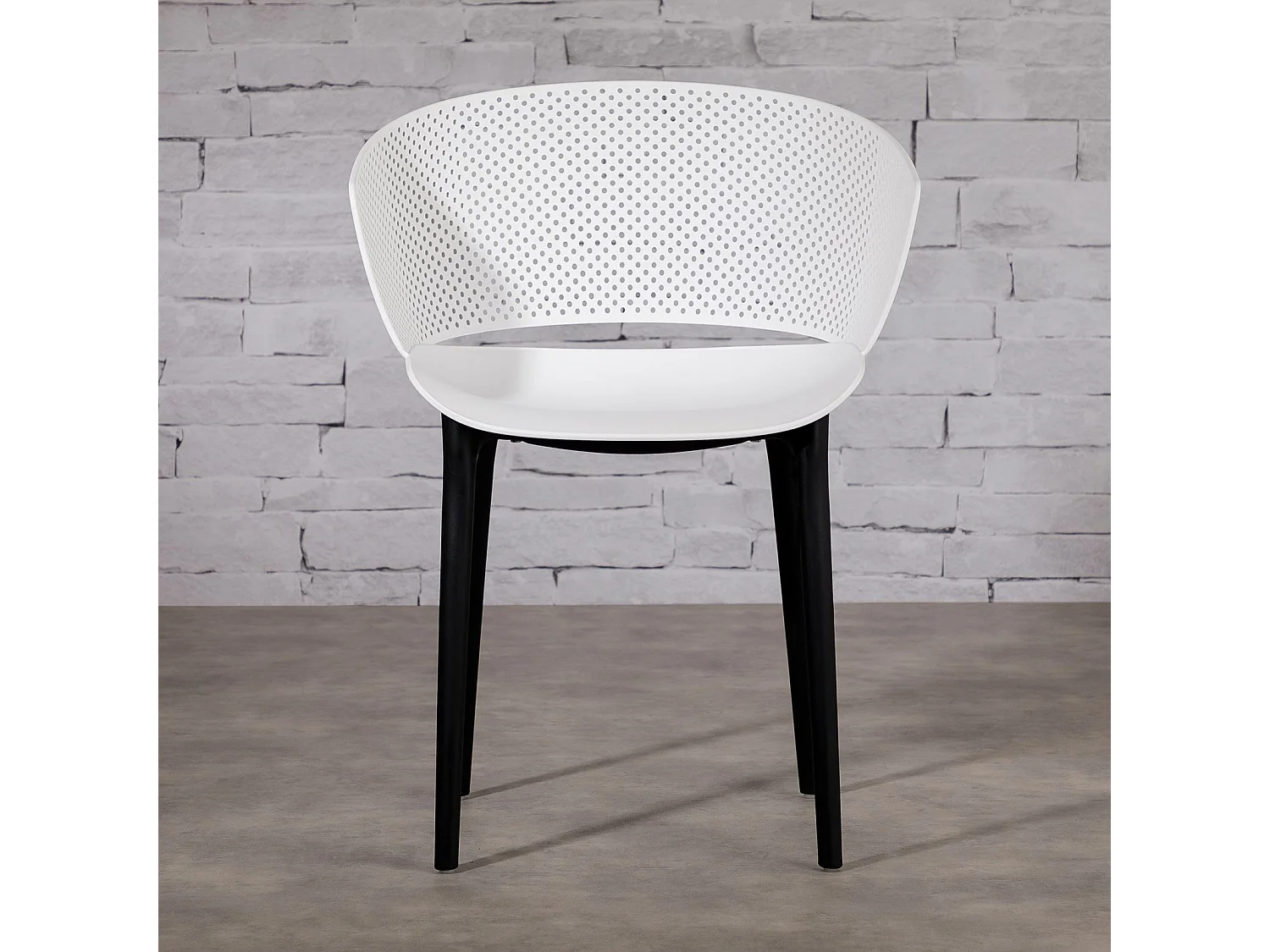 Lot de 4 chaises de jardin OLINDO blanc, chaise d'extérieur pour terrasse avec protection anti-UV