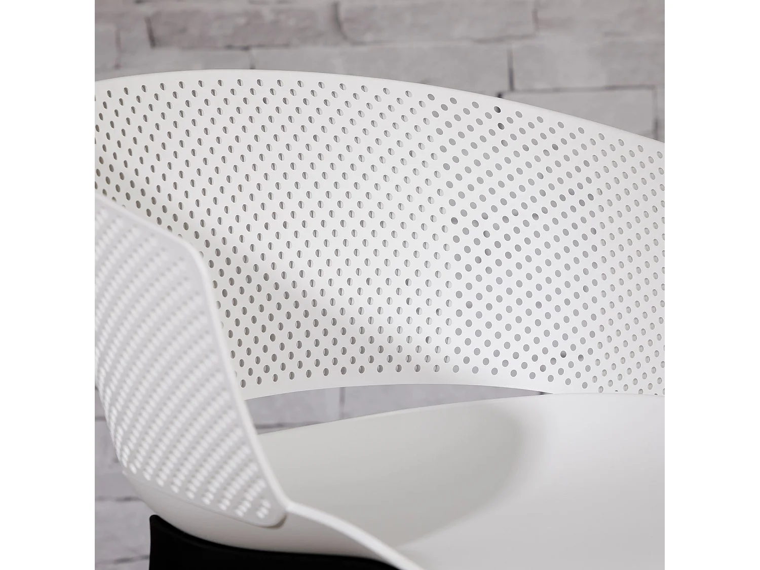 Lot de 4 chaises de jardin OLINDO blanc, chaise d'extérieur pour terrasse avec protection anti-UV