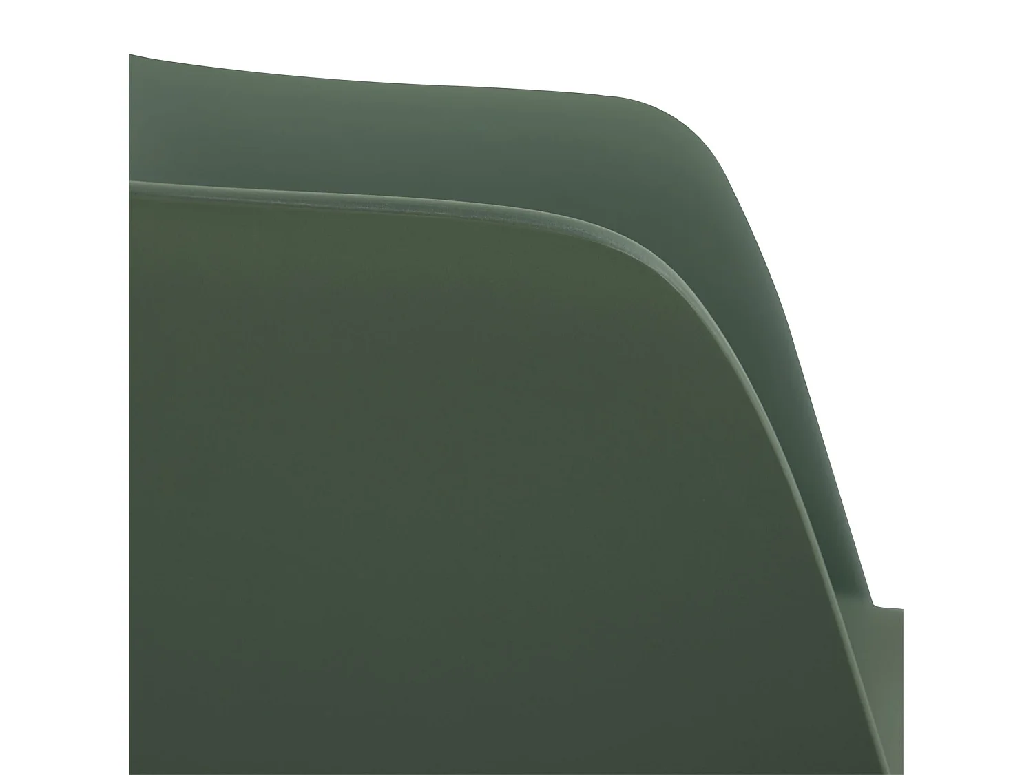 Lot de 4 chaises de jardin FORO fauteuil d'extérieur en plastique vert résistant aux UV et pieds en métal noir