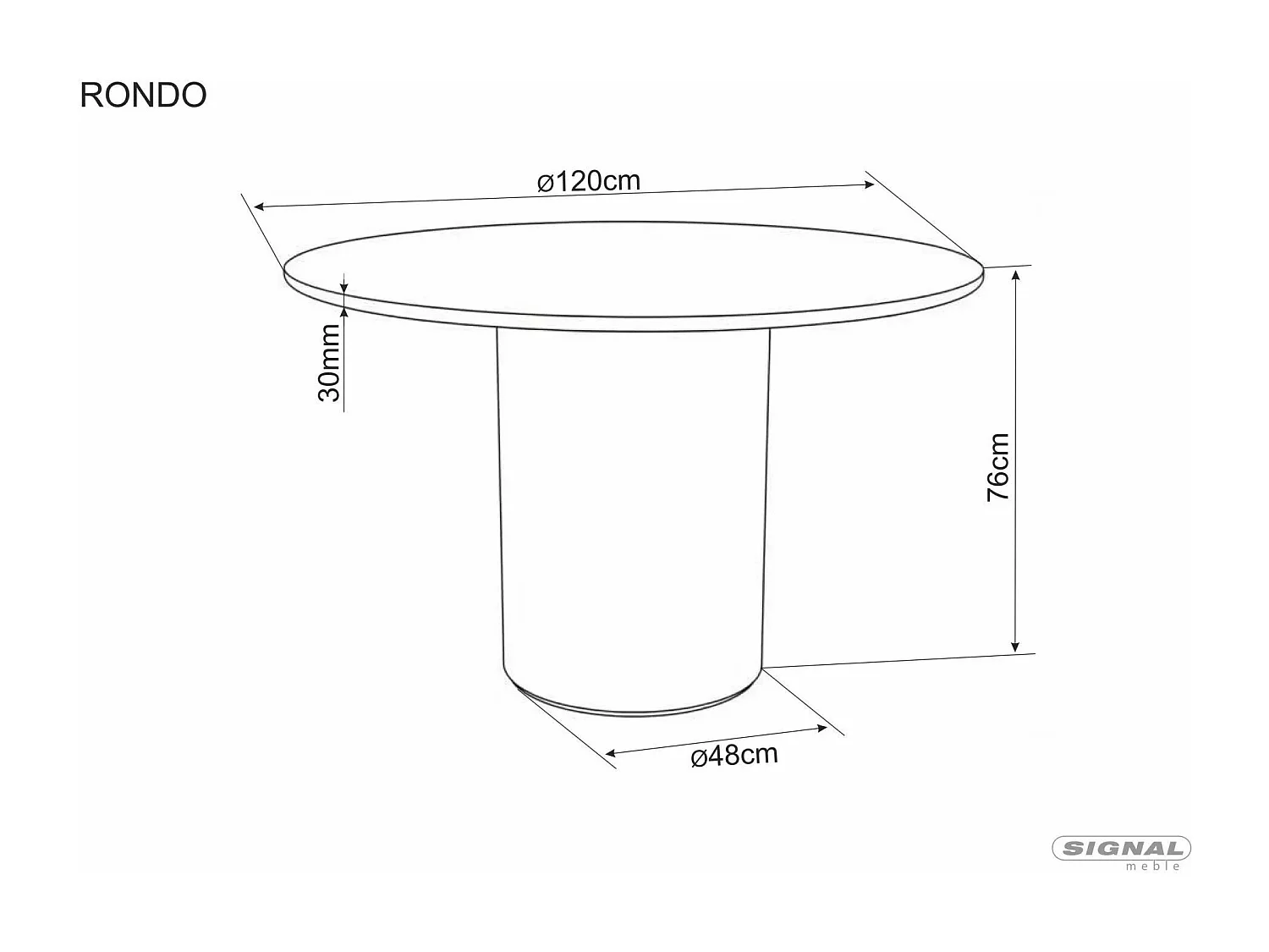 Table à manger Rondo (76x120)