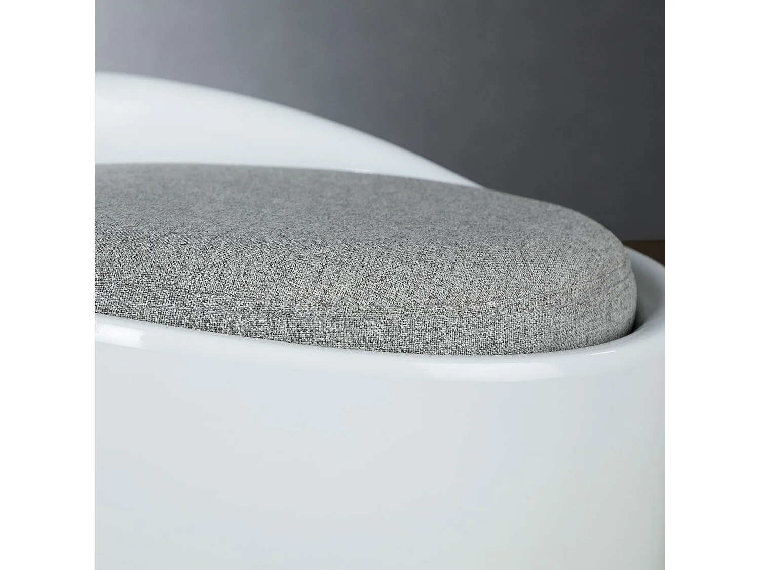 Tabouret DANIEL coffre de rangement panier à linge siège avec assise rembourrée, en plastique et revêtement synthétique, blanc/gris